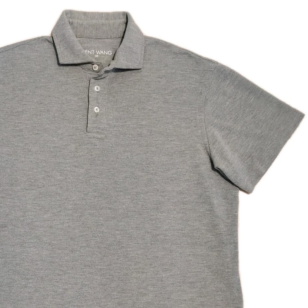 Kent Wang Polo Shirt Size XXL Pique Gray Golf Work Office Business Casual Travel